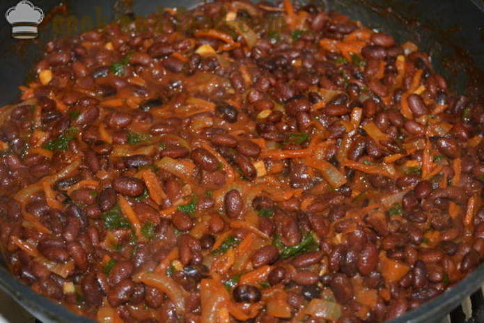 Lobio of red beans with carrots and lukom- how to cook lobio of red beans, a step by step recipe photos