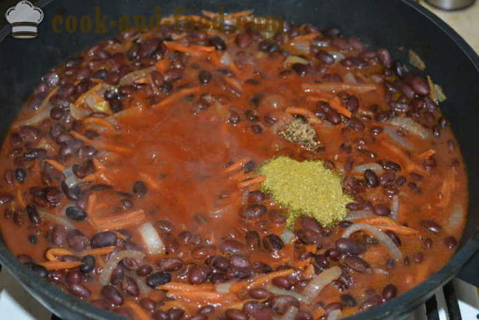 Lobio of red beans with carrots and lukom- how to cook lobio of red beans, a step by step recipe photos
