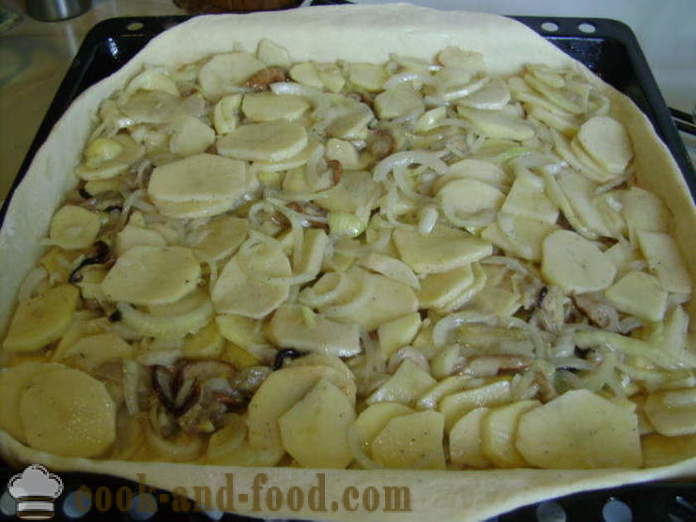 Yeast pie with potatoes and mushrooms - how to cook a pie with mushrooms and potatoes, with a step by step recipe photos