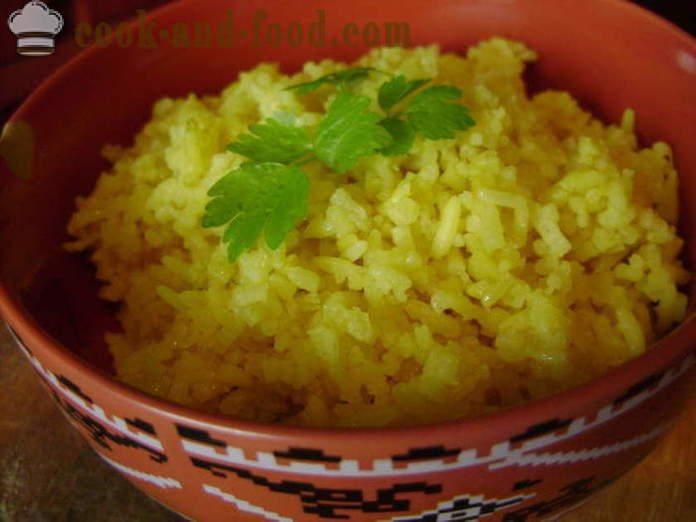 Boiled rice with turmeric - how to cook rice with turmeric, a step by step recipe photos