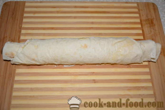 A simple roll of pita bread with sprats, cheese and eggs - how to cook a loaf of pita bread with sprats, a step by step recipe photos