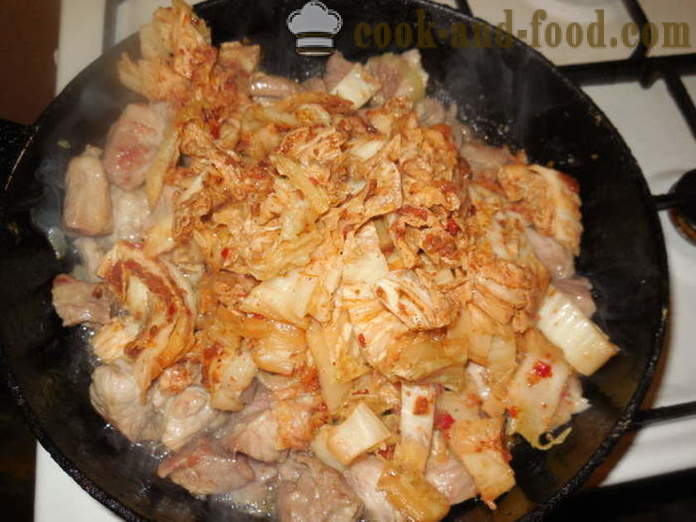 Pork with kimchi in Korean - kimchi as a fry with meat, a step by step recipe photos