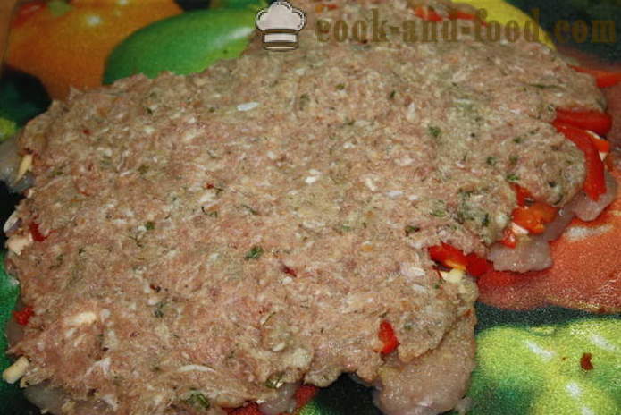Meatloaf chicken breast stuffed with mushrooms and minced meat in the oven - how to cook a meatloaf at home, step by step recipe photos
