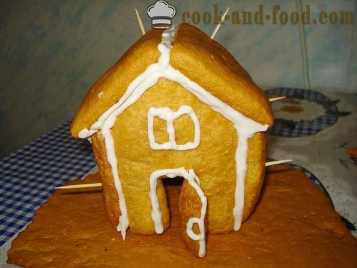 Gingerbread house of gingerbread dough with your hands - how to make a gingerbread house at home, step by step recipe photos