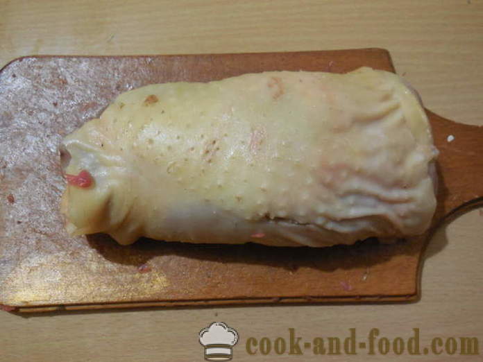 Baked turkey thigh roll with mushrooms - how to cook a turkey roulade in the oven, with a step by step recipe photos