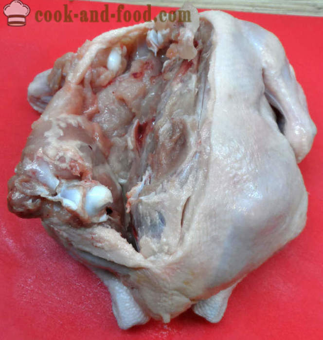 Stuffed chicken without bones in the oven - how to cook stuffed chicken without bones, a step by step recipe photos