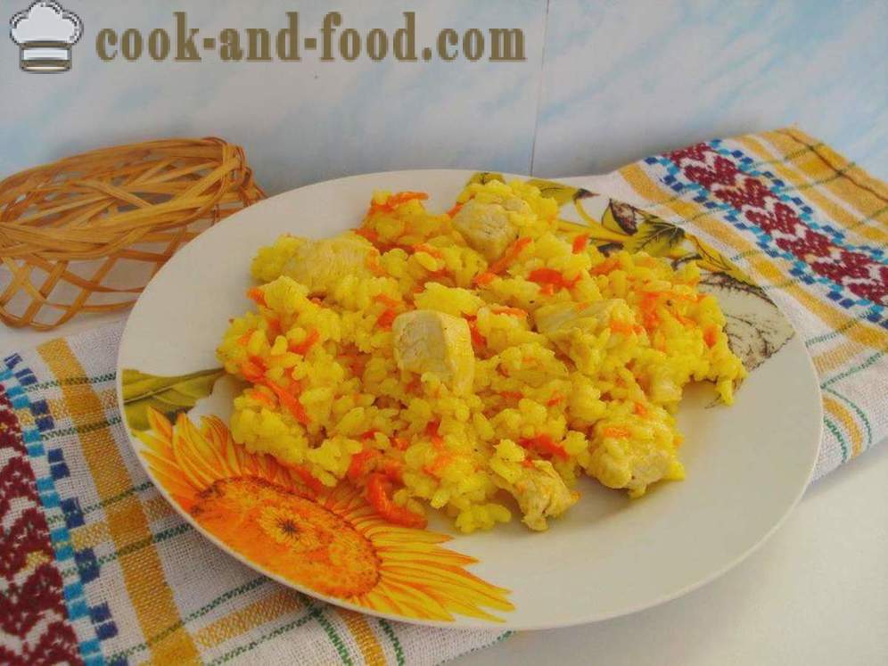 Pilaf with chicken in multivarka - how to cook risotto with chicken in multivarka, step by step recipe photos