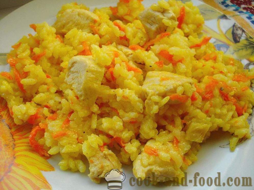Pilaf with chicken in multivarka - how to cook risotto with chicken in multivarka, step by step recipe photos