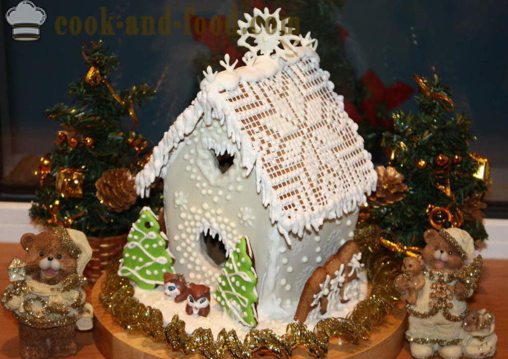Christmas gingerbread house with your own hands - like how to bake a gingerbread house at home on New Year's Eve, a step by step recipe photos