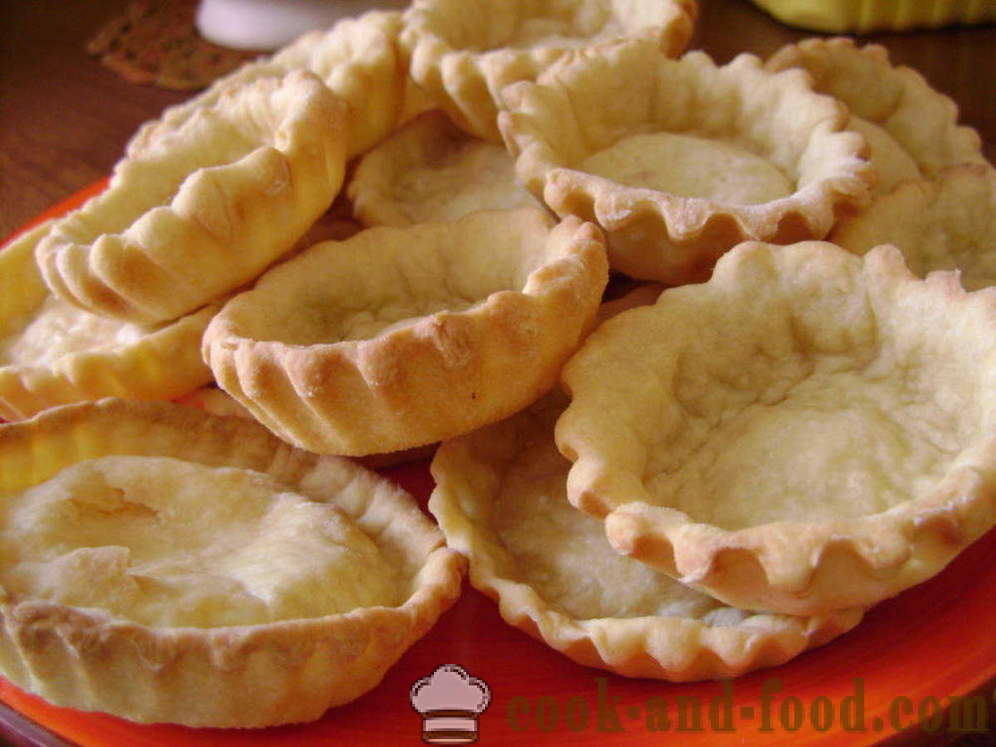 A simple test for tartlets - how to make dough tartlets home, step by step recipe photos