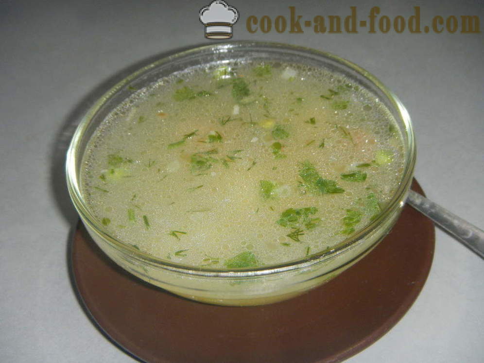 Chicken soup with green peas - how to cook soup with green peas frozen or fresh, with a step by step recipe photos