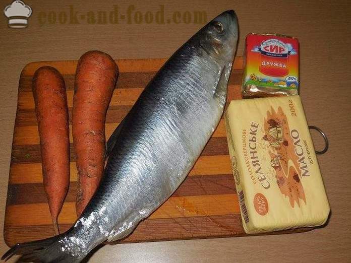 Classic Pate herring with melted cheese and carrots - how to cook foie herring at home, step by step recipe photos