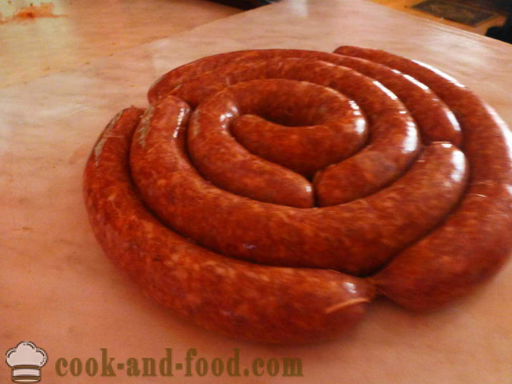 Homemade sausages of pork in the gut - how to make homemade sausages of pork, with a step by step recipe photos