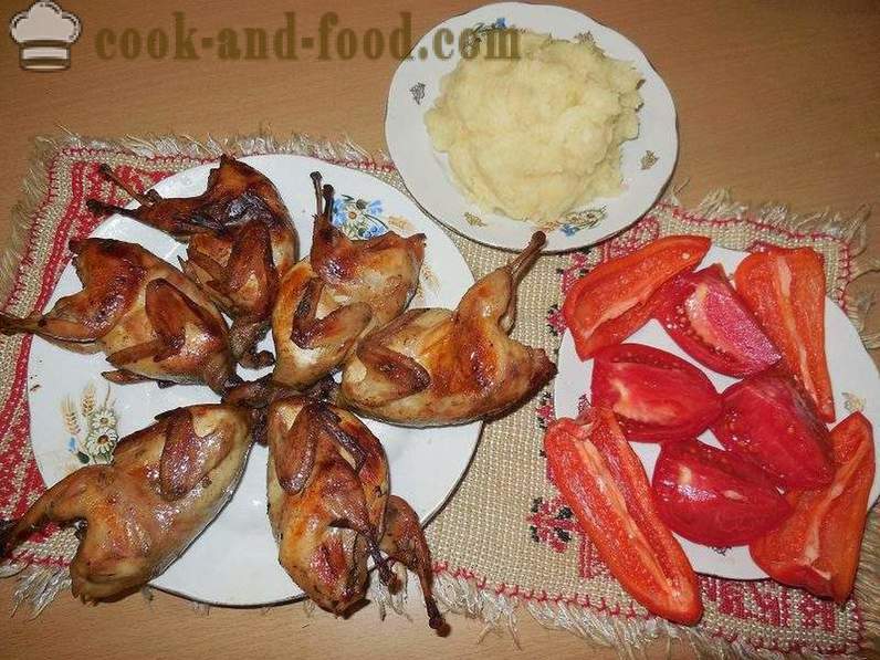 Quail in the oven baked whole - how to cook the quails in the oven, with a step by step recipe photos