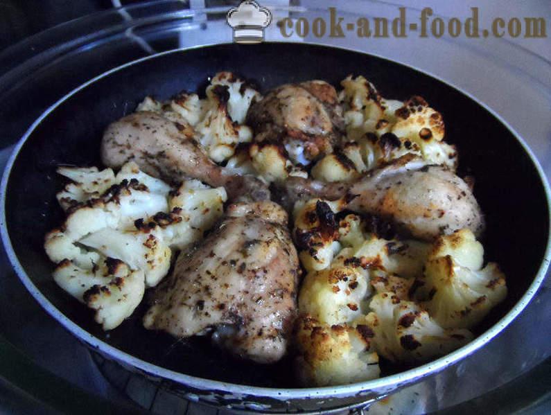 Baked chicken legs with vegetables and cheese - like baked chicken legs in Aerogrill, step by step recipe photos