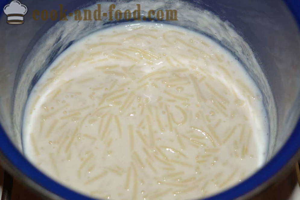 Milk vermicelli for the children - how to brew milk noodles in the pan, a step by step recipe photos