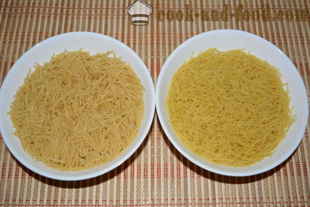 How to Boil noodles for garnish - how to cook pasta to keep it stuck together, step by step recipe photos