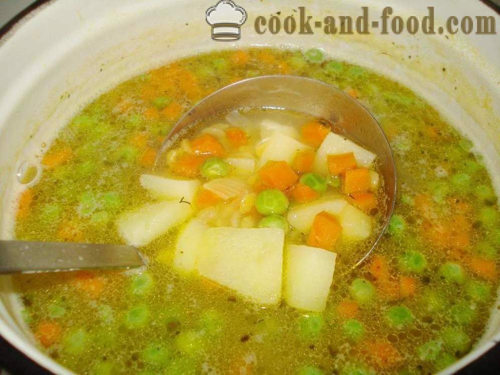 Lean pea soup with green peas - how to cook pea soup Lenten fast, step by step recipe photos