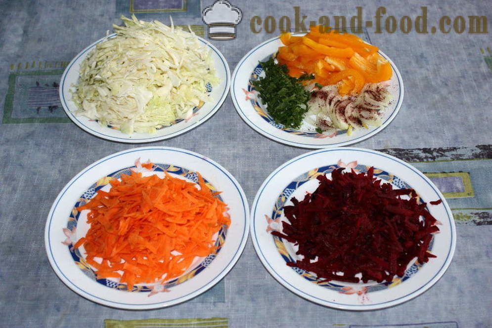 Vitamin cabbage salad and other fresh vegetables - how to make vitamin salad with cabbage, a step by step recipe photos
