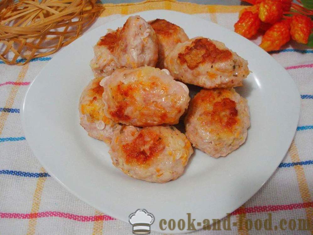 Chicken cutlets with pumpkin and stuffed with cheese in multivarka - how to cook chicken cutlets in multivarka, step by step recipe photos