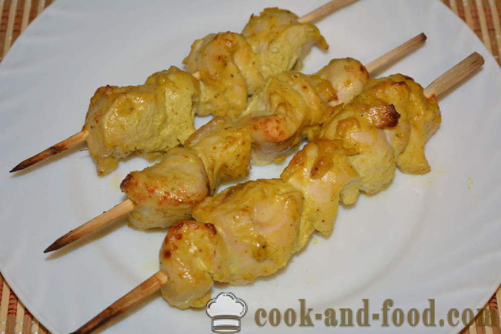 The most delicious skewers of chicken in the oven on skewers - how to cook a chicken kebab at home in the oven, with a step by step recipe photos