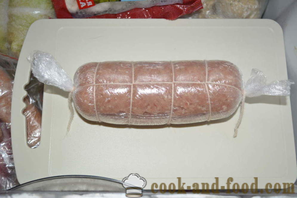 Home milk boiled sausage in plastic wrap - how to make milk sausage at home, the recipe step by step with photos