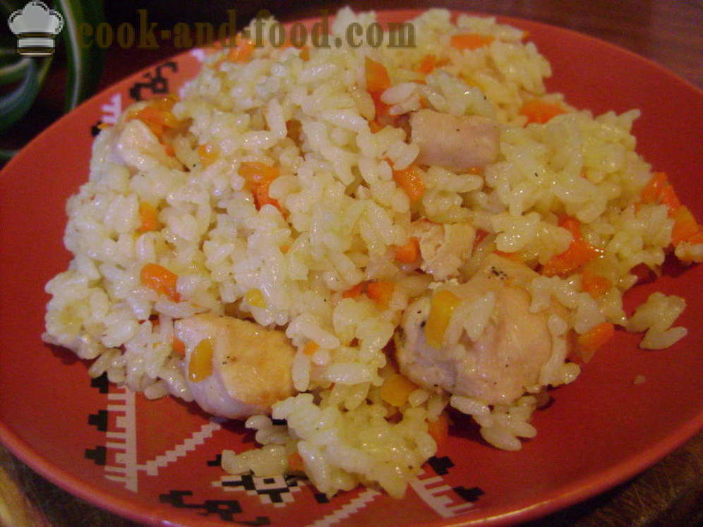 Pilaf with chicken in a pan - how to cook risotto with chicken, a step by step recipe photos