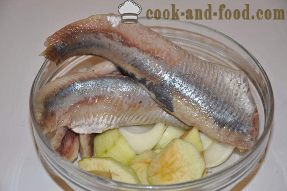Mincemeat of herring - how to make mincemeat of the classic herring, step by step recipe photos
