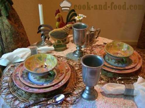 How to decorate a New Year's table in the Year of the Rooster 2017 with photo