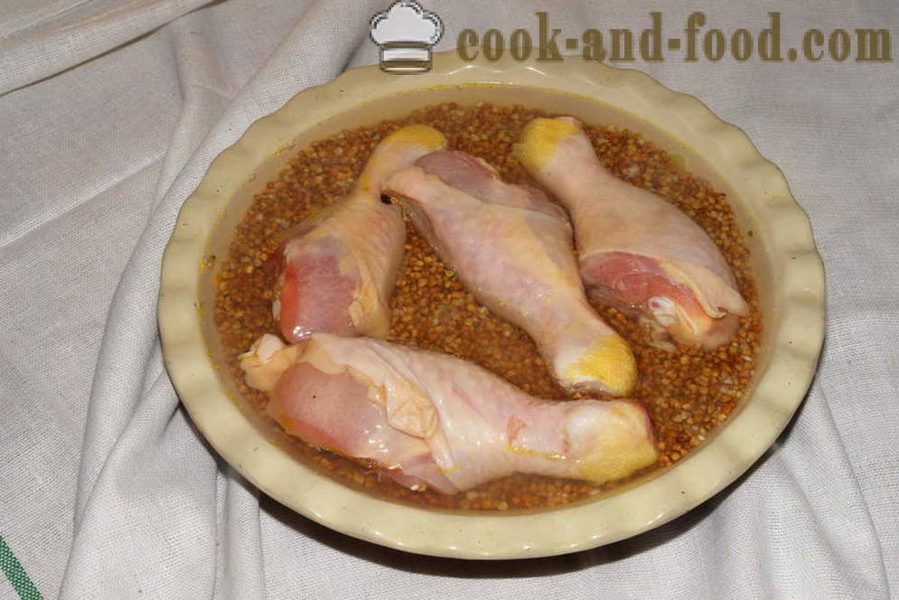 Buckwheat baked chicken in the oven - how to cook chicken with buckwheat in the oven, with a step by step recipe photos