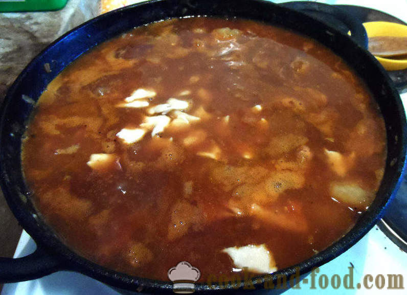 Goulash soup Hungarian - how to cook goulash soup with chipetkami, step by step recipe photos