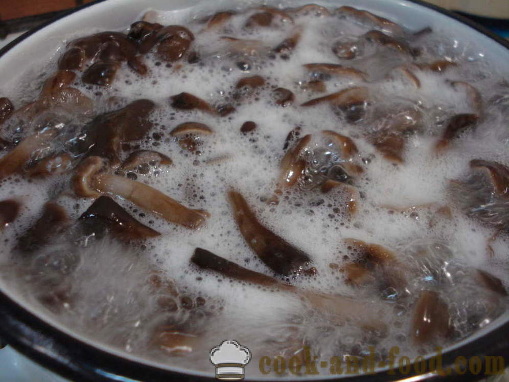 Mushroom spawn - how to cook mushroom spawn of boiled mushrooms, step by step recipe photos