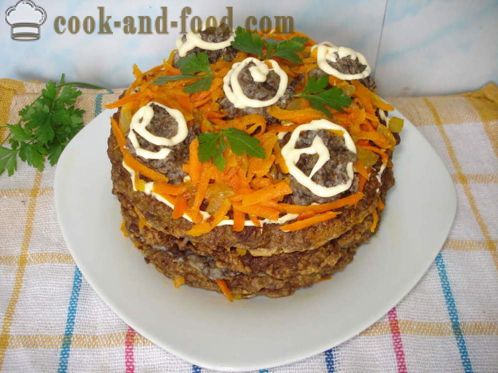 Liver cake beef liver - how to cook liver cake with mushrooms, a step by step recipe photos
