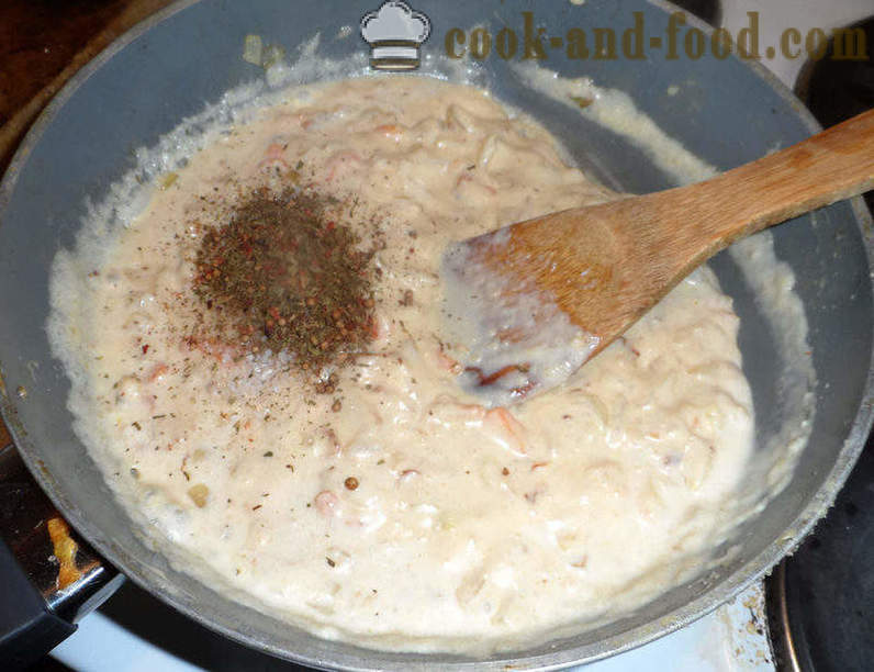 Croquettes under bechamel sauce in oven - how to cook meatballs with potatoes and cream gravy, a step by step recipe photos
