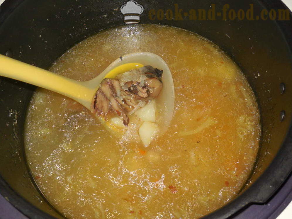Soup of canned fish in multivarka - how to cook fish soup from canned, step by step recipe photos