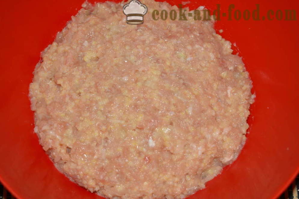 Meat patties with meat and millet - how to cook burgers minced meat and millet, a step by step recipe photos