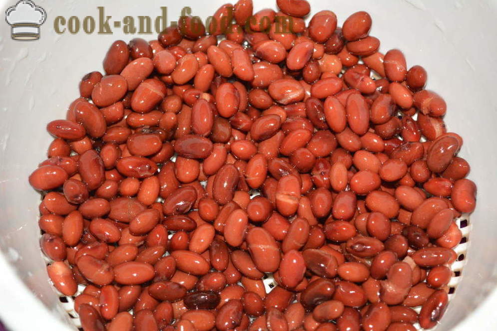 Salad with red beans and canned sausage - How to prepare a salad with beans and smoked sausage, a step by step recipe photos