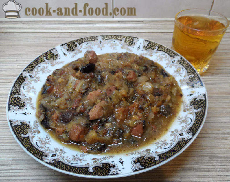 Bigus with cabbage, meat and mushrooms - how to cook properly Bigus, a step by step recipe photos