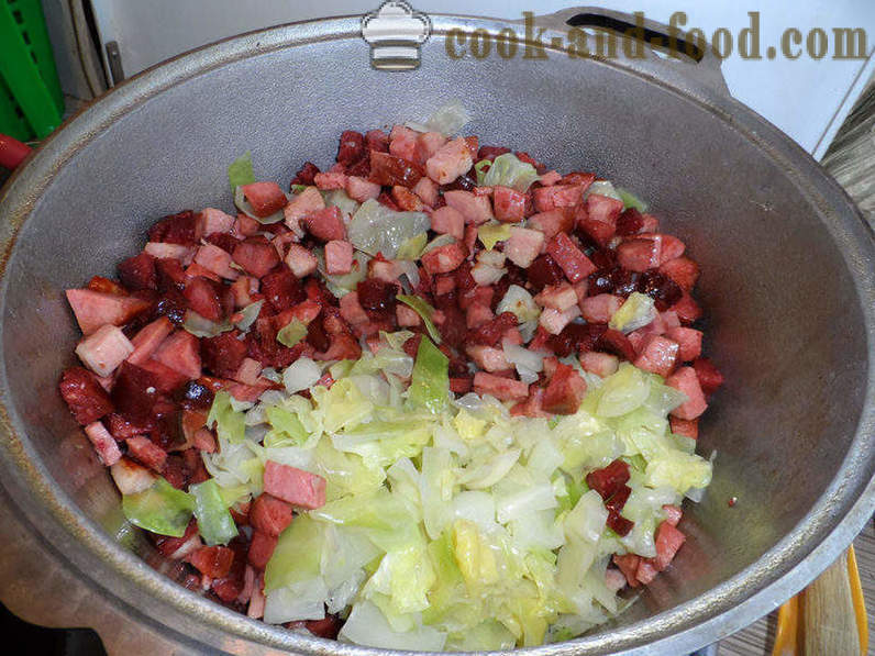 Bigus with cabbage, meat and mushrooms - how to cook properly Bigus, a step by step recipe photos