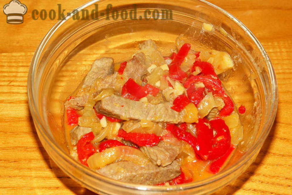 Beef Stroganoff with no sour cream and tomato paste - how to cook a delicious beef stroganoff with gravy, a step by step recipe photos
