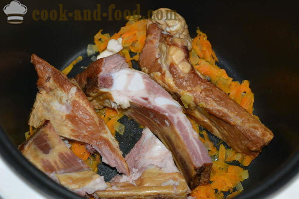 Pea soup with smoked - how to cook pea soup with smoked ribs in multivarka, step by step recipe photos
