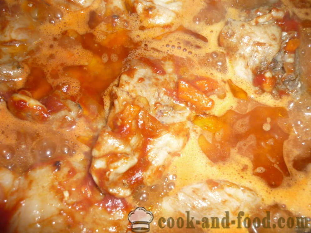 Braised chicken in tomato sauce - both delicious to cook chicken stew, a step by step recipe photos