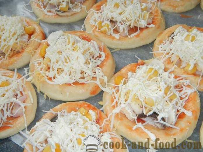 Mini pizzas with dough in the oven - how to make a mini-pizza at home, step by step recipe photos