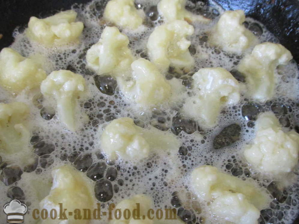 Cauliflower in batter in the pan - how to cook the cauliflower in batter, with a step by step recipe photos