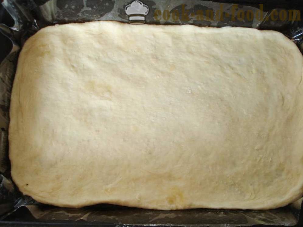 Pizza from the finished yeast dough in the oven - how to make a pizza with sausage at home, step by step recipe photos