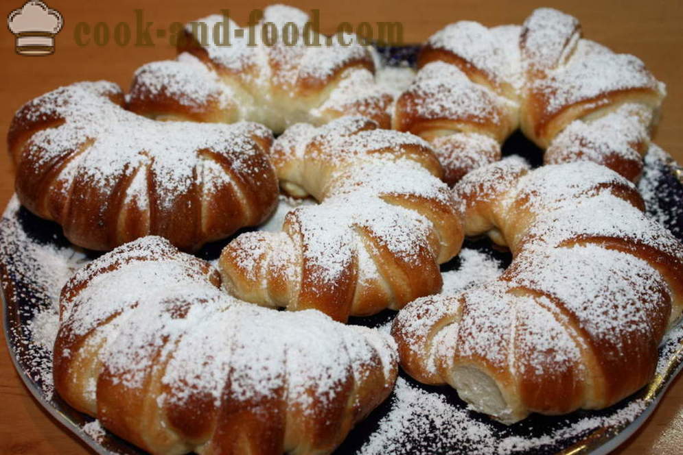 Croissants with custard - how to make croissants at home, step by step recipe photos