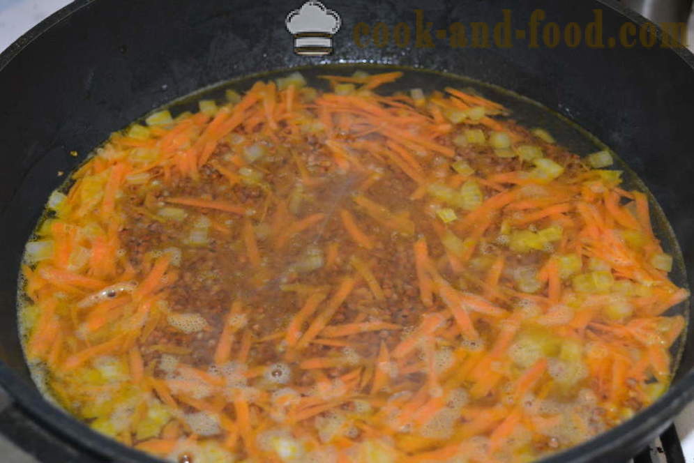Crumbly buckwheat in a pan - how to cook buckwheat with meat in a frying pan, a step by step recipe photos