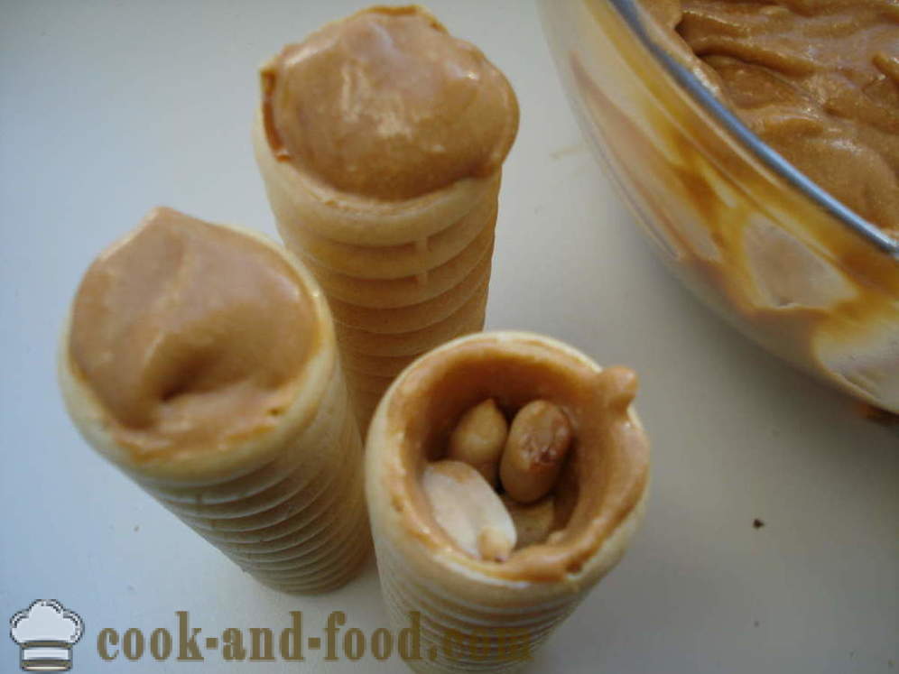 Delicious wafer rolls with condensed milk and nuts - how to cook a cream wafer rolls, a step by step recipe photos