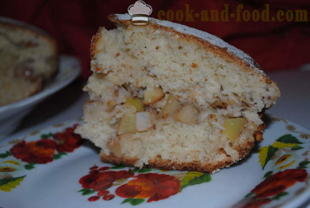 Gingerbread Cake on kefir with apples and nuts - how to cook a cake with kefir, a step by step recipe photos