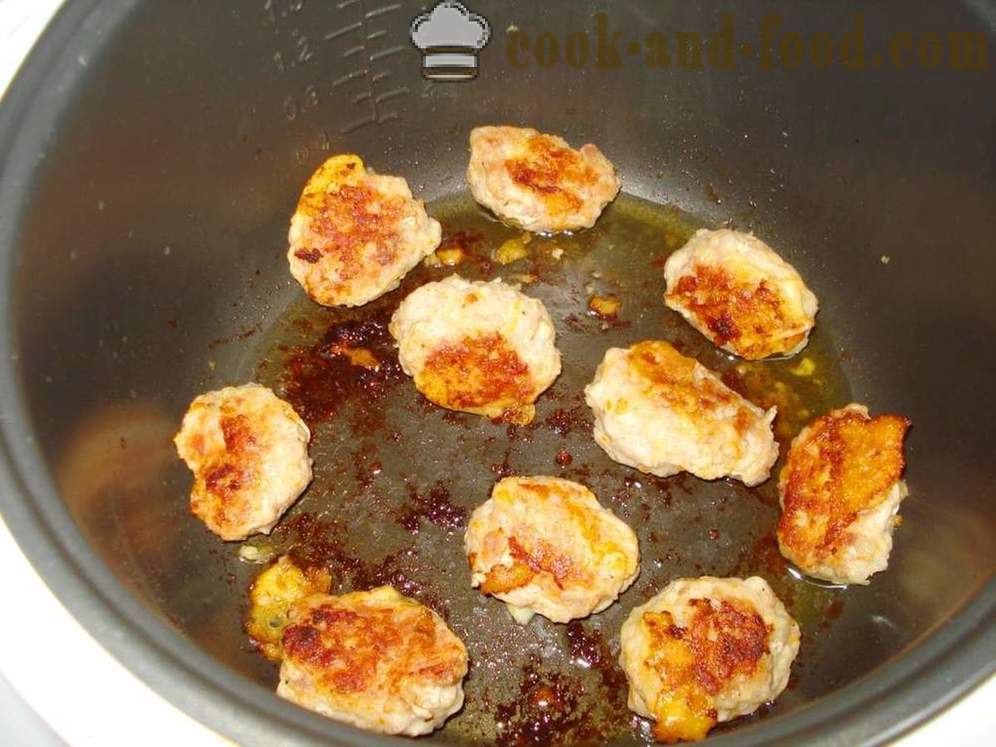 Chicken meatballs with cheese in multivarka - how to cook burgers to multivarka, step by step recipe photos